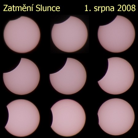 Postupka částečného zatmění Slunce 